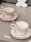 Taooba-High End Ceramic Couple Cups A Pair Of Light Luxury Coffee Cups Plates Mugs Water Cups And Birthday Gifts For Girls