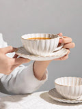 Taooba-Japanese Retro Coffee Cup And Plate Set Ceramic Mmug High-end Exquisite Latte Cup High-end Afternoon Tea Set