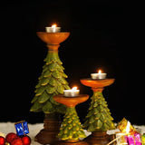 Taooba--Style European Home Living Room Desktop Retro Christmas Tree Candlestick Decoration