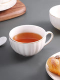 Taooba-High End And Exquisite Ceramic Coffee Cups British Afternoon Tea Cups Pumpkin Cups Coffee Cup And Plate Set