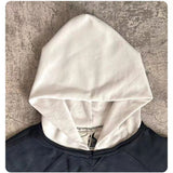 Taooba  Contrast RRR123 Washed Splicing Hat Hoodie Men Women High Quality Oversize Street Wear Hooded Pullover black friday