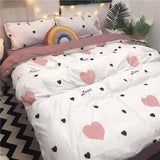 Taooba-Cute Rubbit Bedding Sets Girls Boys Bed Linen Duvet Cover Flat Sheet Pillowcase Home Use Winter King Single Full Size Set 2022