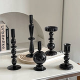 Taooba Black Candle Holder Home Decor Candlesticks Living Room Modern Decoration Glass Vase Bookshelf Decor Candle Stick Holder