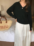 Taooba Christmas Gift outfit -V Neck Raglan Pullover Knit