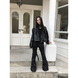 Taooba party outfit  2024 Black Women's Jeans Y2K Vintage High Waisted Straight Trouser American Streetwear Loose Girl Clothing Wide Leg Denim Pants