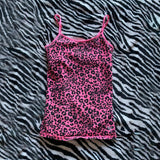 Taooba party outfit  Leopard Pink Suspender Aesthetic Streetwear Emo Girl Y2K Crop Top Urban Beauty Casual Fashion Chic Harajuku Hip Hop Women's Tops