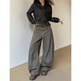 Taooba party outfit  American Vintage 2000s Style High Waist Camel Jeans Pants Spring Fashion Women's Baggy Y2K Wide Leg Denim Trouser Female Clothes