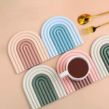 Taooba Nordic style Removable Rainbow Coasters Insulation Pads Cup Mat Plate Non Slip Placemat Home Decor Kitchen Accessories