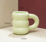 Taooba Creative Water Cup Ceramic Mug Nordic Coffee Cups with Big Handrip Colored Ceramics Big Juice Mugs