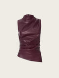 Taooba Damoni Faux Leather Sleeveless Top