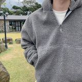 Taooba  No. 3348 HALF ZIP-UP FLEECE HOODIE