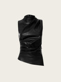 Taooba Damoni Faux Leather Sleeveless Top