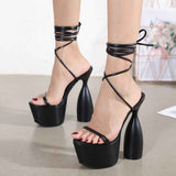 Taooba Christmas Gift outfit -Waterproof Platform Heterosexual High Heel Sandals