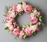 Taooba Artificial Peony Wreath Garland Rattan Home Decor Wedding Wreath Flower Home Door Decoration Wedding Centerpieces for Tables