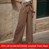 business casual outfits Casual Trousers Summer New Pants Lace-up Ruffled Elastic Trousers