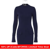 mcbling dress to impress Women's Clothing 2024 Spring/Summer Fashion Elegant round Neck Long Sleeve Slim Fit Slimming Sexy Sheath Dress Women