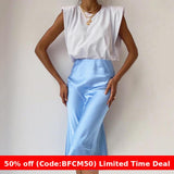 guys in skirts Autumn Women's Long Skirt High Waist Satin Slim Temperament Casual Draping Sheath Satin Skirt for Women