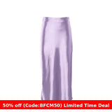 guys in skirts Autumn Women's Long Skirt High Waist Satin Slim Temperament Casual Draping Sheath Satin Skirt for Women