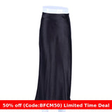 guys in skirts Autumn Women's Long Skirt High Waist Satin Slim Temperament Casual Draping Sheath Satin Skirt for Women