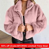 tie outfit Women's Autumn and Winter Rabbit Fur Faux Fur Zipper Cardigan Plush Warm Coat