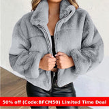 Taooba tie outfit Women's Autumn and Winter Rabbit Fur Faux Fur Zipper Cardigan Plush Warm Coat