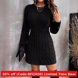 Taooba y2k outfits 2024 Fashion Slim-Fit Slimming Knitted round Neck Pullover Dress without Belt