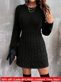 y2k outfits 2024 Fashion Slim-Fit Slimming Knitted round Neck Pullover Dress without Belt