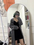 Taooba party outfit  Japanese Punk Gothic Cardigan Women Vintage Grunge Loose Ripped Sweaters Cross Knitted Coat Y2k Streetwear Harajuku Cardigans