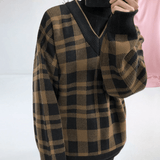 Taooba-415 PLAID V-NECK