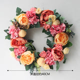 Taooba Artificial Peony Wreath Garland Rattan Home Decor Wedding Wreath Flower Home Door Decoration Wedding Centerpieces for Tables