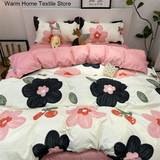 Taooba Christmas Gift Pastoral Ins Floral Bedding Set Girls Twin Queen Size Duvet Cover Flat Sheet Pillowcase Bed Linen Kids Adult Simple Home Textile