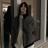 Taooba No. 11238 KNITTED ZIP-UP STRIPED HOODIE