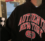 Taooba-6251 BLACK NEW YORK LETTERED HOODIE