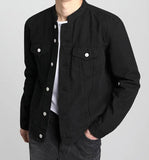 Taooba- 5167 BLACK MOCK NECK DENIM JK