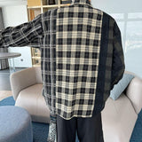 Taooba-5145 RECONSTRUCTED STITCHED FLANNEL PLAID SHIRT