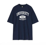 Taooba-4485 UNIVERSITY LETTERED SHORTSLEEVE SHIRT