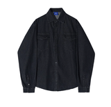 Taooba- 11171 BLACK DENIM BUTTON-UP SHIRT