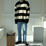 Taooba-5566 KNITTED STRIPE PULLOVER SWEATER