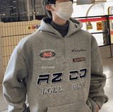 Taooba-6260 EMBROIDERED HALF-ZIP UP HOODIE