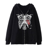 Taooba Christmas Gift outfit  Oversized Hoodie Women Streetwear Gothic Style Zipper Cardigan Long Sleeve Winter Hoodie Fashion Harajuku Tops Women Sweatshirt