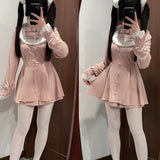 Taooba  party look inspos Japanese Punk Style Y2k Lolita OP Dress Women Vintage Elegant Ruffle Bow Lace Evening Party Dresses Female High Waist Slim Dress