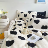 Taooba-Yickyue Shaggy Velvet Berber Fleece Winter Bedding Set Short Plush Love Duvet Cover Bed Sheet Pillowcases Keep Warm Blanket Bedspread