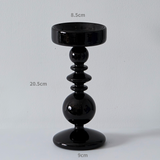 Taooba Black Candle Holder Home Decor Candlesticks Living Room Modern Decoration Glass Vase Bookshelf Decor Candle Stick Holder