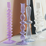 Taooba Glass Candle Holders Nordic Decor Taper Candle Holder Candlesticks for Home Wedding Room Decoration Party Vase Home Decor