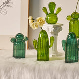 Taooba Cactus Glass Vase Hydroponic Plant Living Room Decoration Aromatherapy Bottle Flower Decor Vase Tabletop Small Vase Handicraft