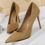 Shoes 2024 New Women Pumps Suede High Heels Shoes Fashion Office Shoes Stiletto Party Shoes Female Comfort Women Heels