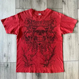 Taooba 2000s Red Sustainable Cotton Mens T Shirt Retro Affliction Double Eagle Chain American Couple Men And Women High Street T shirt