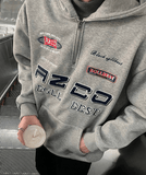 Taooba  No. 6260 EMBROIDERED HALF-ZIP UP HOODIE