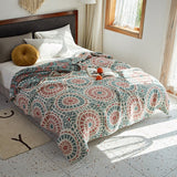 Taooba-Bedspreads Quilted Summer Bohemian Style Cotton Gauze Throw Blankets On The Bedding Comforter Quilt For Sofa Cover 200*230cm