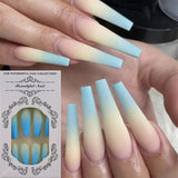 Taooba Christmas Gift outfit  New Gradient Style Matte Full Coverage Long Ballet False Nail Tips  2023 Trend Nail Art French Manicure Tools  24Pcs